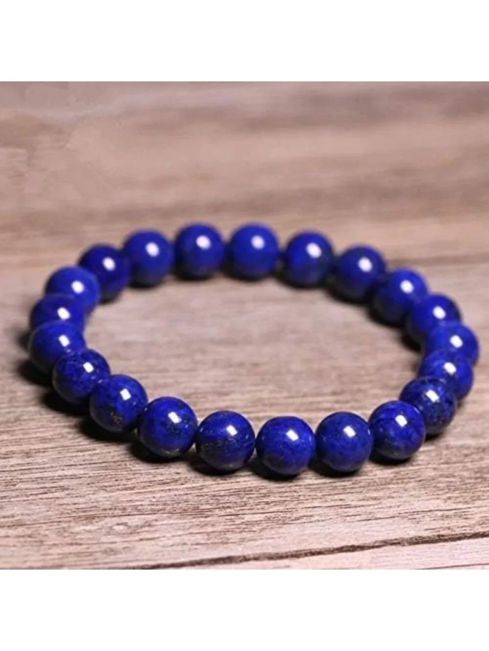 Handmade Crystal Agate & Lapis Lazuli Bead Stretch Bracelet - Gemstone